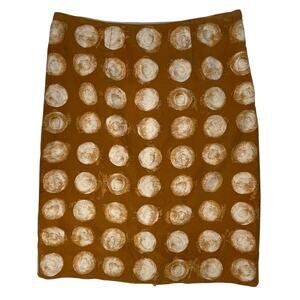 Maeve Anthropologie Polka Dot Pencil Skirt Size 4 Brown Cream Y2K Artsy Y2K